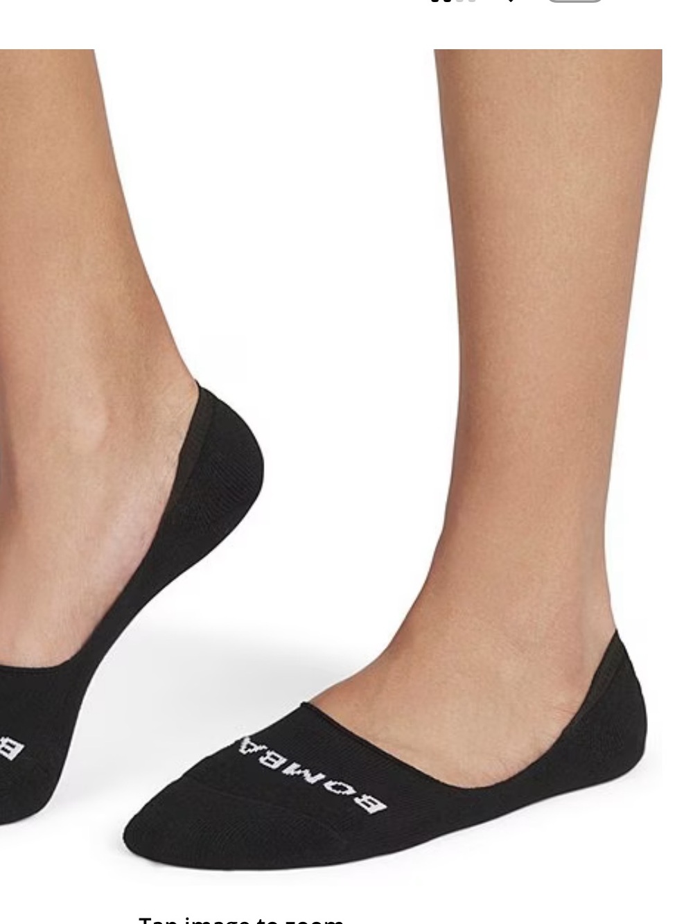 BOMBAS Solid Lightweight No Show Socks in Black Pack of 3 New w tags size small